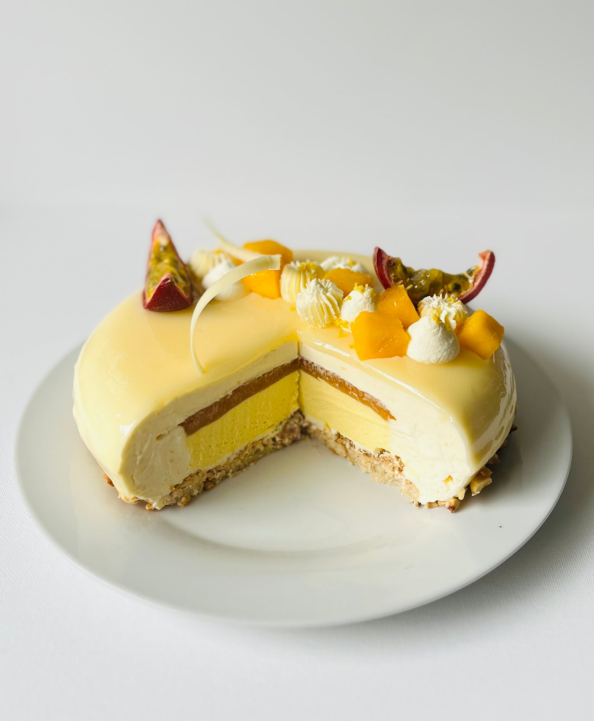 Mango Passionfruit & Lemon Yuzu Entremet
