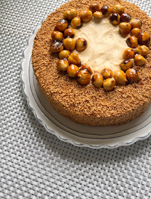 Caramel Hazelnuts Latte Mousse Cake